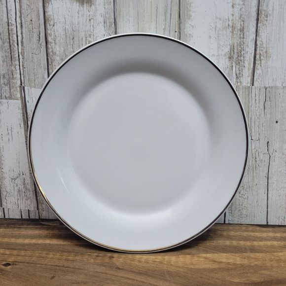 Gibson Dining Gibson Salad Plates Silver Rim White 75 Set Of 4
